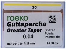 ROEKO Greater Taper Guttapercha-Spitzen 4% Gr. 020 gelb (Coltene Whaledent)
