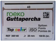 ROEKO Guttapercha-Spitzen Top color Schiebeschachtel - Gr. 040 , schwarz (Coltene Whaledent)
