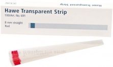 Hawe Transparent Strips 8mm breit, 10cm lang, rot (Kerr)