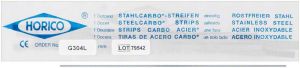 Stahlcarbo®-Streifen mit Lücke G304L 0,15mm, 4mm, grün, einseitig (Horico)
