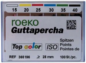 ROEKO Guttapercha-Spitzen Top color Schiebeschachtel - Gr. 015-040 sortiert (Coltene Whaledent)