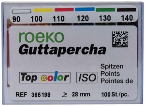 ROEKO Guttapercha-Spitzen Top color Schiebeschachtel - Gr. 090-140 sortiert (Coltene Whaledent)