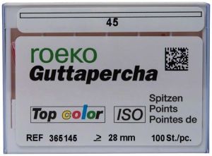 ROEKO Guttapercha-Spitzen Top color Schiebeschachtel - Gr. 045 , weiß (Coltene Whaledent)