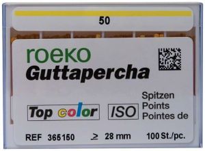 ROEKO Guttapercha-Spitzen Top color Schiebeschachtel - Gr. 050 , gelb (Coltene Whaledent)