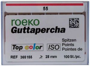 ROEKO Guttapercha-Spitzen Top color Schiebeschachtel - Gr. 055 , rot (Coltene Whaledent)