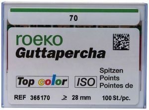 ROEKO Guttapercha-Spitzen Top color Schiebeschachtel - Gr. 070 , grün (Coltene Whaledent)