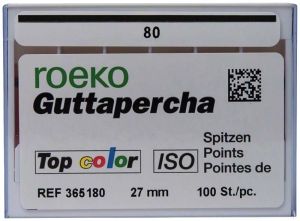 ROEKO Guttapercha-Spitzen Top color Schiebeschachtel - Gr. 080 , schwarz (Coltene Whaledent)