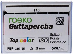 ROEKO Guttapercha-Spitzen Top color Schiebeschachtel - Gr. 140 , schwarz (Coltene Whaledent)