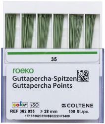 ROEKO Guttapercha-Spitzen color Gr. 035 grün (Coltene Whaledent)