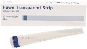 Hawe Transparent Strips 10mm breit, 10cm lang, blau (Kerr)